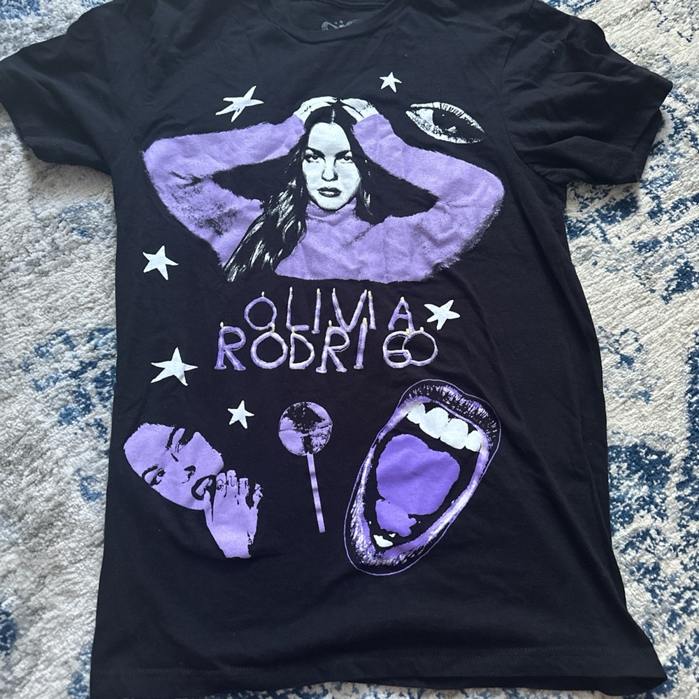 Olivia Rodrigo Black and Purple Graphic Tee